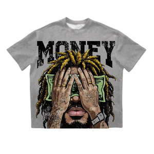 Camiseta de hombre oversize de corte holgado con hombros caídos, manga corta, de algodón, estilo casual y streetwear - Product Image 1