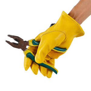 Heavy Duty Durable Cowhide Leather Work <b>Gloves</b> <b>Driver</b> <b>Gloves</b> for Truck Driving, Warehouse, Gardening, Farming - Product Image 3