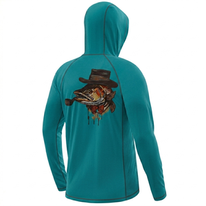 Chemise de pêche pour homme à manches longues, 100% polyester, personnalisée par sublimation, imperméable, respirante, UPF50+, grande taille, séchage rapide - Product Image 1