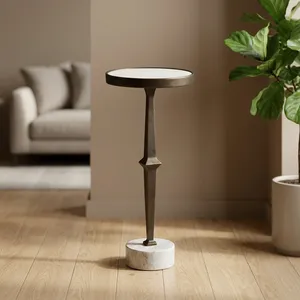 Modern Living Room <b>White</b> Luxury Tea Table Glass Marble Surface Rock Plate Metal <b>Bracket</b> Frame Coffee Table Set - Product Image 4