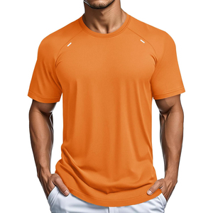 Camiseta Deportiva de Punto para Hombre, Cuello Redondo, Color Sólido, Corte Ajustado, Secado Rápido, Estilo Deportivo, Negra, para Gimnasio, Personalizada 2026 - Product Image 2