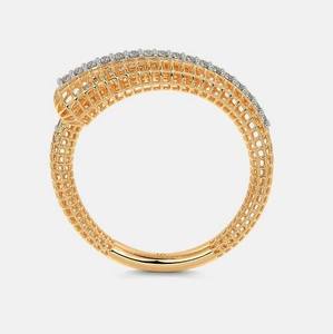 Bague de fiançailles ethnique en or jaune 14 carats avec diamant de laboratoire certifié IGI VVS de 1 à 3 carats, bijoux de mariée uniques et personnalisés pour femmes - Product Image 4