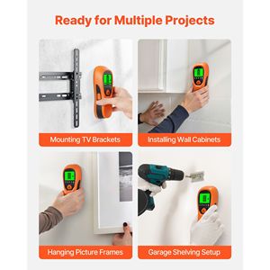 Detector de vigas de pared electrónico 5 en 1 con pantalla LCD de alta definición, sensor inteligente con alarma sonora, probador de servicios domésticos - Product Image 1