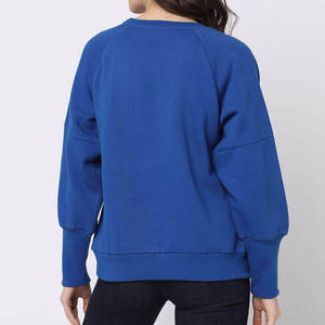 Women Oversized Crew Neck Sweatshirt Full Sleeve Love <b>Yourself</b> Print Blue Knitted Cotton Autumn Casual Top - Product Image 6