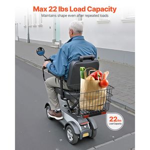 Canasta Trasera de Metal Resistente con Asa para Scooters, Canasta de Carga Espaciosa, Compatible con Receptores de 1 Pulgada, Accesorios para Scooters - Product Image 1