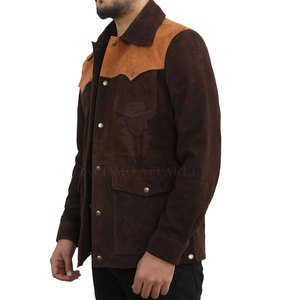 Pakistan Made Classic Workwear Style <b>Men</b> <b>Suede</b> Leather <b>Jacket</b> Multiple Pocket Design With Durable <b>Suede</b> Material - Product Image 3
