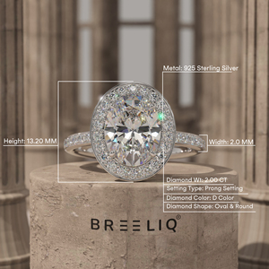 Elegant diamond engagement ring with halo setting and pave band in white gold luxury <b>bridal</b> jewelry wedding proposal ring - Product Image 4