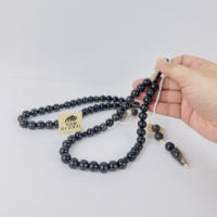 Sam Global Export 10mm 33 Perles de prière musulmanes Tasbih en corne de buffle véritable, faites à la main, toucher réel, style moderne, luxe haut de gamme