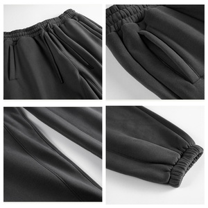 กางเกงวอร์มผ้าฝ้ายเทอร์รี่บุขนหนาน้ำหนักมากสำหรับผู้ชาย สกรีนโลโก้ได้ กางเกงจ็อกเกอร์หนา เอวกลาง ขากว้าง สไตล์ลำลอง - Product Image 3