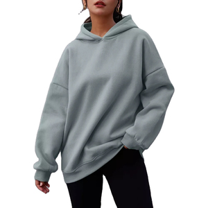 เสื้อฮู้ดแฟชั่นผู้หญิงสำหรับฤดูหนาว แบบสบายๆ มีซับใน คอตั้ง ผ้าฟลีซ พิมพ์ลายโลโก้ด้านหน้าตามสั่ง ป้องกันขนร่วง แขนยาว - Product Image 1