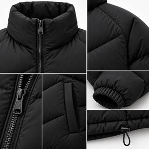 Blouson matelassé pour homme, col montant, fermeture éclair, coupe-vent, imperméable, hiver, décontracté, coupe ample, rembourrage en polyester, longueur standard - Product Image 5