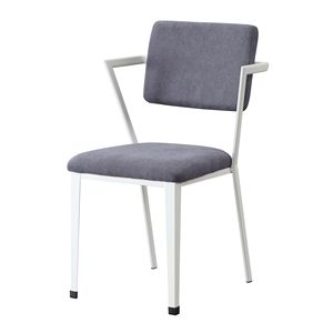 Sedia da Ufficio Imbottita con Schienale Aperto in Grigio e Bianco, Comoda Sedia da Scrivania - Product Image 1