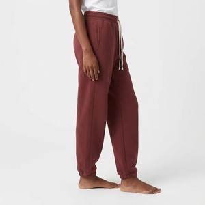 Pantalones Deportivos de Felpa Color Marrón Oxidado para Mujer, con Puños Elásticos, Cintura con Cordón Ajustable, Corte Holgado, Ropa Casual para Estar en Casa - Product Image 3