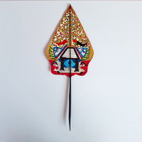 Marionnette de l'ombre Gunungan en cuir indonésien artisanale, décoration de table traditionnelle javanaise, objet d'art ethnique