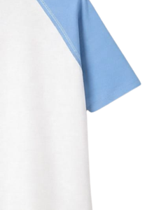 Women White Sky Blue Raglan Sleeve Henley T Shirt Cotton Blend Short Sleeve Casual Summer <b>Top</b> Comfortable Lightweight Wear - Product Image 6