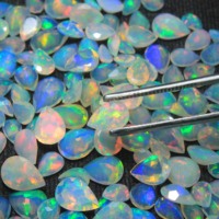 Opale d'Éthiopie naturelle multicolore 3x5mm 7x10mm, tailles mixtes, coupe poire facettée, qualité supérieure pour la fabrication de bijoux, vente en gros
