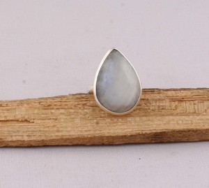Wholesale 925 Sterling Silver Natural Rainbow <b>Moonstone</b> <b>Ring</b> Fire Blue Iridescent Gemstone <b>Ring</b> Jewelry Supplier Artisan - Product Image 5