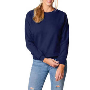 Sudadera de Cuello Redondo Azul Cielo para Mujer, Manga Larga, Color Sólido, Tejido de Algodón, Informal, para Otoño - Product Image 6