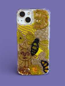 เคสโทรศัพท์มือถือลายเส้นโลหะประดับลูกปัดแก้ว ฝาหลังป้องกันแบบทำมือ - Product Image 5