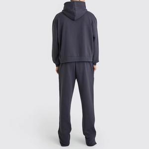 Ensemble de survêtement 2 pièces pour garçons : sweat à capuche et pantalon de jogging en molleton coupe régulière, coupe-vent, 100 % coton de haute qualité pour l'hiver - Product Image 2