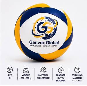 Balón de Voleibol de Cuero PU Premium, Talla 5, Cosido a Máquina, Impermeable, Alta Retención de Aire, para Entrenamiento y Juego en Cancha, GANVOX GLOBAL - Product Image 2