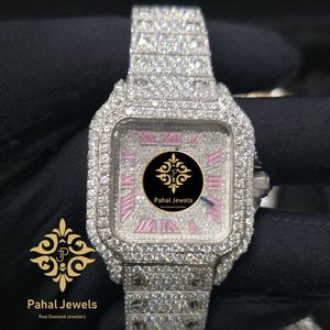 Reloj Mecánico de Lujo Pahal Jewels con Diamantes Cuadrados para Mujer, Acero Inoxidable, Analógico, Alta Calidad, Esfera de 40 mm, Cristal de Zafiro - Product Image 1