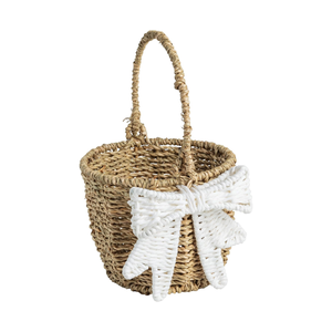 Cestas de Paja Natural Tejidas al por Mayor con Cinta, Cesta de Regalo de Pascua y Navidad Hecha por Artesanos Vietnamitas - Product Image 2