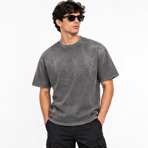Camiseta Extra Grande Personalizada para Hombre, 100% Algodón, Estilo Vintage Lavado, Casual, Urbana, con Logotipo Bordado, Hombros Caídos y Corte Holgado - Product Image 6