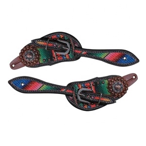 Meilleure qualité 100% cuir véritable Western Spur Strap avec cuivre Stud Work Wholesale Manufacturer Supplier Saman Exports - Product Image 1