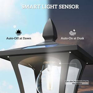 Set di 2 Lampade Solari LED Impermeabili da 63 Pollici con Fioriera, Luci a Pilastro per Giardino, Illuminazione Solare Nera per Giardini - Product Image 5
