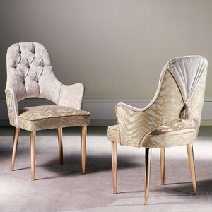 Luxury Modern <b>Round</b> <b>Dining</b> <b>Table</b> Set <b>Solid</b> Teak <b>Wood</b> Cream Gold Finish Upholstered <b>Dining</b> Chair Contemporary Furniture - Product Image 4