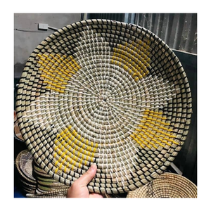 Assiette murale vietnamienne en jonc de mer, artisanale, en fibres naturelles, tissée, décorative, écologique, cadeau de décoration intérieure personnalisé - Product Image 3