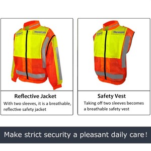 Sudadera con Capucha de Trabajo de Alta Visibilidad, con Forro Polar Cálido para Invierno, Logotipo Personalizado, Ropa de Trabajo, Chaqueta de Seguridad Reflectante e Impermeable con LED - Product Image 6