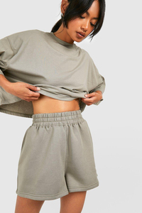 Conjunto de Camiseta Corta de Verano para Mujer, con Cierre de Encaje, Color Sólido, Algodón Suave, Corte Holgado y Cómodo, Dos Piezas, para Viajes, Uso Diario y al Aire Libre - Product Image 4