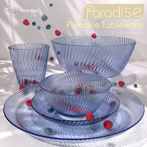 Vaisselle à texture optique fabriquée à Taïwan, édition Wonderland - Tasses, bols, assiettes - Bleu Thetis - Product Image 1