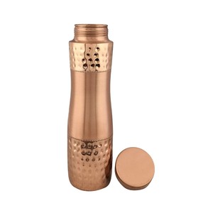 Bouteille d'eau en cuivre martelé pur, récipient à boisson pour le fitness, le yoga et les bienfaits pour la santé, ensemble de vaisselle en cuivre artisanal - Product Image 6