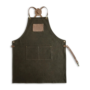 Tablier d'atelier en toile légère de qualité supérieure, robuste, pour barbier, barista, uniforme avec poches - Product Image 2