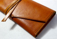 Dompet Pensil Kulit Kerbau Asli 100% Alami Terlaris Desain Baru Lembut & Lentur Warna Cokelat Tempat Kartu Nama Untuk Liburan