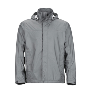 Veste imperméable à capuche grise pour homme, style décontracté d'automne, coupe régulière, coque en polyester, fermeture éclair - Product Image 2
