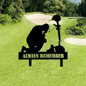 Targa commemorativa CIFbuy Silhouette per esterni, tributo patriottico ai veterani, decorazione da giardino, servizio di ritiro disponibile - Product Image 1
