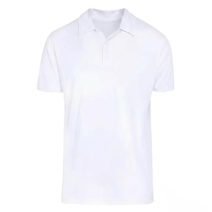 Polo classique décontracté pour homme à manches courtes en tissu Oxford uni noir, marine, blanc, coupe régulière, tissu tissé de haute qualité - Product Image 4