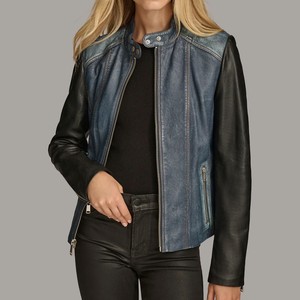 Women Stylish <b>Leather</b> Jacket PU Slim Fit Biker Style Zip Up <b>Short</b> Coat Fashion Wear Comfortable Outerwear - Product Image 1