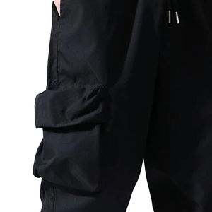 Pantalon cargo léger pour homme avec taille élastique et 6/8 poches, logo personnalisé, 100% coton, service OEM pour unisexe - Product Image 3