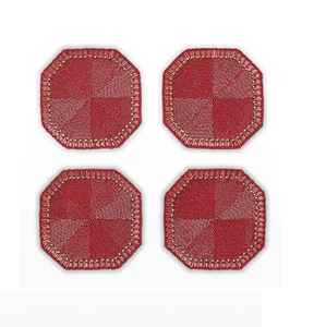 Sous-verres brodés en perles de verre indiennes faites à la main en forme de cœur, sous-verres ronds écologiques réutilisables, tapis de table de haute qualité - Product Image 6