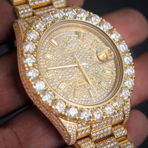 Reloj de Pulsera Unisex de Lujo, Moderno, Estilo Hip-Hop, con Diamantes, 41 mm, Aleación Bicolor, Escala Romana, Fecha, Mecánico, Grande - Product Image 2