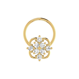 AJRETAIL Impresionante Pinza de Nariz con Diamante Natural de Corte Brillante de 0.08 Ct, Oro de 14K, Joyería Étnica para Mujer, Color HI, Claridad VS-SI, Premium - Product Image 1