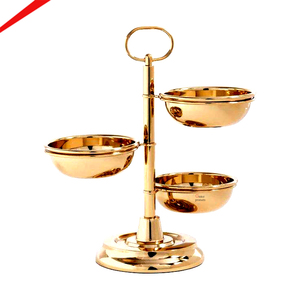 Aluminum <b>Stand</b> Metal Material Golden Plated Flying <b>Bird</b> Shape Design Decorative Bowl Premium Serving Bowl - Product Image 4