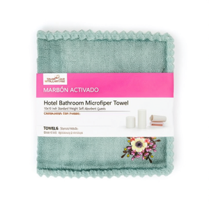 Serviette de bain en microfibre pour hôtel, 10x10 pouces, poids standard, douce et absorbante pour les clients - Product Image 1