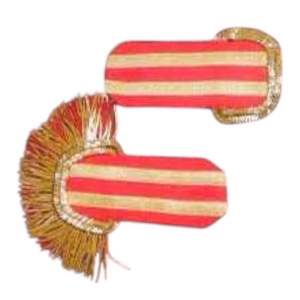 Epaulettes de banda de marcha con flecos de seda azul real, genuinos, sin rango, con bordes trenzados de hilo dorado. - Product Image 2