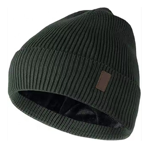 Wholesale Personalized Adult Winter <b>Beanies</b> OEM Custom Logo Wool Blend Fisherman Knit Ribbed Cuff Breathable <b>Waterproof</b> Daily - Product Image 4